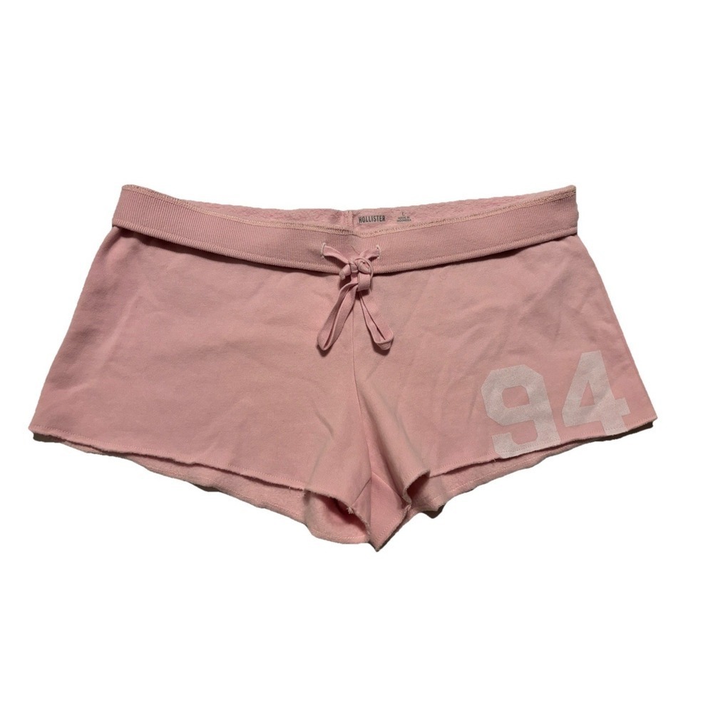 NEW Y2K Style Fold Over Sweat Shorts Athletic Casual Sz L Hollister Pink Shorts